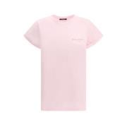 Balmain Monogram T-shirt med logo Pink, Dam