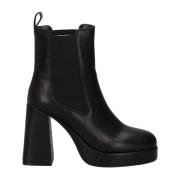 CafèNoir Platå Faux Läder Ankelboots Black, Dam