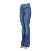 Elisabetta Franchi Flared Denim Jeans med Bågfickor Blue, Dam