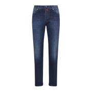 Kiton Blå Slim Fit Bomulls Jeans Blue, Herr