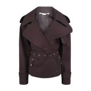 Stella McCartney Kort Bältes Trenchcoat Brown, Dam