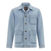 Boggi Milano B Work Skjortjacka i bomullsdenim Blue, Herr