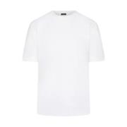 Kiton Vit Bomull Crew Neck T-shirt White, Dam