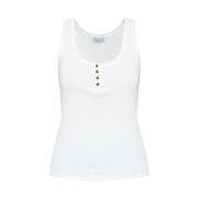 Anine Bing Räfflad tanktop med främre knappar White, Dam