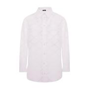 Kiton Vit Bomullsskjorta med Broderie Anglaise White, Dam