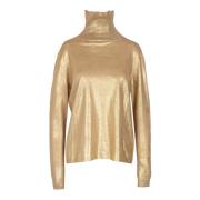 Liviana Conti Silver Turtleneck Tröja Yellow, Dam