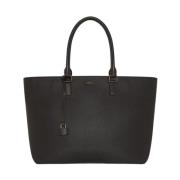 Kiton Elegant Läder Toteväska Black, Dam