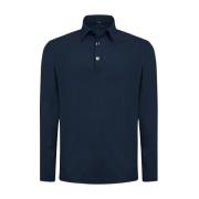 Kiton Navy Blue Cotton Polo Shirt Blue, Herr