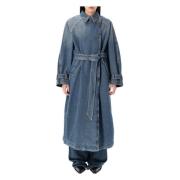 Isabel Marant Blå Denim Trench Coat ytterkläder Blue, Dam