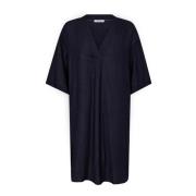 Co'Couture Navy Veckad Tunika Klänning Blue, Dam