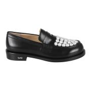 Mach & Mach Svart Vit Loafer Skor Black, Dam