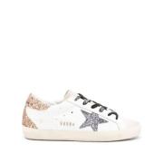 Golden Goose Glitter Super-Star Sneakers White, Dam