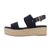 Tommy Hilfiger Mid Wedge Sandaler Blue, Dam