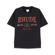 Rhude Svart Crew Neck T-shirt Black, Herr