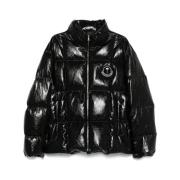 Moncler Svart dragkedja-fram ytterkläder med fickor Black, Herr