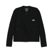 Y-3 Svart dragkedja-fram outerwear med delade manschetter Black, Herr