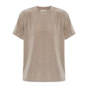 Ami Paris T-shirt med rund hals Beige, Dam