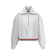 Gucci Sweatshirt med dragkedja och frgglada mrkesband Gray, Dam