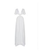 Pinko Elegant Klänning med Unika Detaljer White, Dam