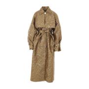 Max Mara Gyllene Oversize Jacquard Trench Coat Yellow, Dam