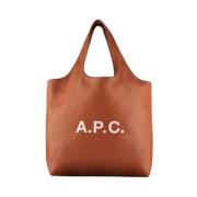 A.p.c. Unisex Faux Leather Tote Bag Brown, Herr