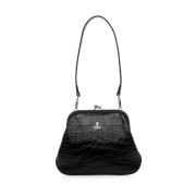 Vivienne Westwood Svart Kiss-Lock Handväska med Signatur Orb Black, Da...