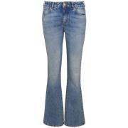 Balmain Blå Denim Flared Jeans Blue, Dam