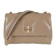 Tory Burch Elegant Axelväska i Taupe Oak Beige, Dam