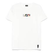 Fendi Broderad Crew Neck T-shirt Vit White, Herr