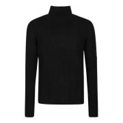 C.p. Company Svart Re-Wool Turtleneck Tröja Black, Herr