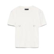 Mugler Vit Crew Neck Kortärmad T-shirt White, Dam