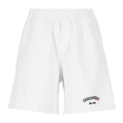 Dsquared2 Vita bomullsshorts med elastisk midja White, Herr