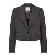 Co'Couture Mörkgrå Blazer med Fickor Gray, Dam