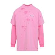 Balenciaga Lager på lager T-shirt i Dirty Pink Pink, Dam