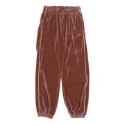 Nike Röd Velour Jogger Sportkläder Brown, Dam