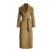 Ralph Lauren Belted Coat Beige, Dam