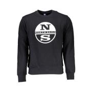 North Sails Svart Bomulls Sweatshirt med Print Logo Black, Herr