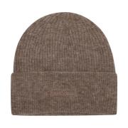 Heartmade Stilig Beanie Stickad Tillbehör Valnöt Brown, Dam