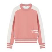 Maison Kitsuné Flash Fox Bomullsblandningströja Pink, Dam