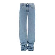 The Attico Jeans med signatur läder lapp Blue, Dam