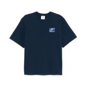 Casablanca Navy Blue Crew Neck T-shirt Blue, Herr