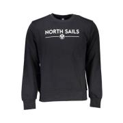 North Sails Svart Bomullsweatshirt med Logotyptryck Black, Herr