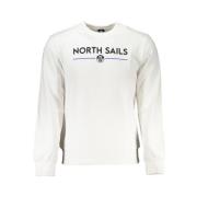 North Sails Borstad Sweatshirt med Tryckt Logotyp White, Herr