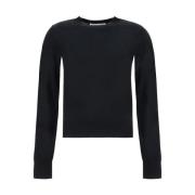 Alexander Wang Ikonisk Broderad Logotyp Ulltröja Black, Dam