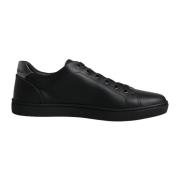 Dolce & Gabbana Studded Läder Sneakers med Snörning Black, Herr