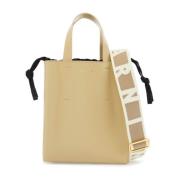 Marni Beige Läder Shoppingväska med Korta Handtag Beige, Dam