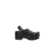 Jil Sander Svart Läder Studs Träsko Skor Black, Dam