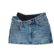 Alexander Wang Vintage Spetskjol Denim Indigo Blue, Dam