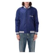 Valentino Garavani Chez Valentino Nylon Bomber Jacket Blue, Herr