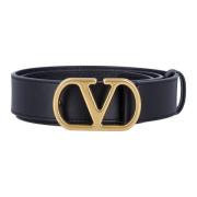 Valentino Garavani Signatur V Logo Bälte Black, Dam